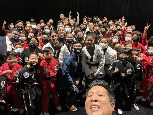 Selfie tradition at black belt testing.