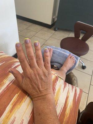 Great and fun summer nails.  Been coming here a long time.  Never a disappointment!   Can't wait to show off my hands!!!!!