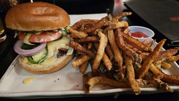 Burger and French Fries