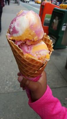 Free waffle cone with two scoops!