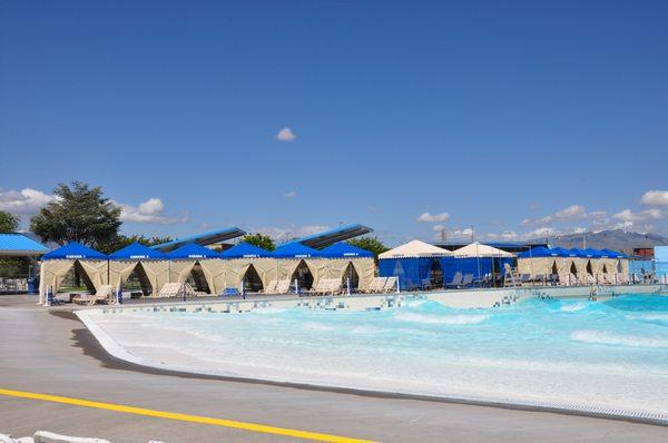 Wave pool and private cabanas.