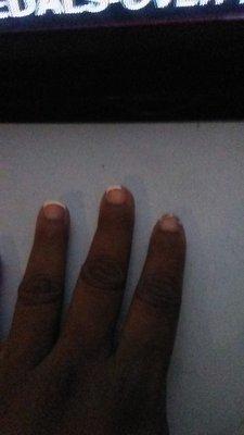 My "french manicure" an hour later