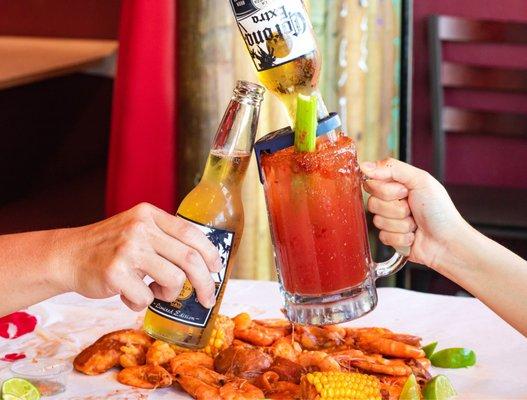 Michelada !!!! Best drink when eating seafood here