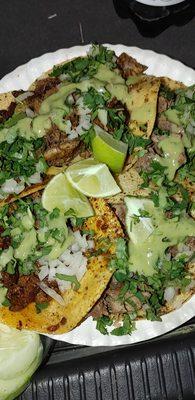 Al pastor, Lengua and Carne Asada. BOMB!