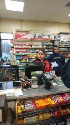 This is the woman who verbally abused my 8 year old son and the man who was very strange behind the counter.