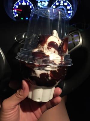 Hot fudge sundae goodness. Yup