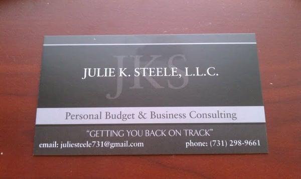 www.julieksteelellc.com or www.personalbudgetconsulting.com; 225-308-9812 or 731-298-9661