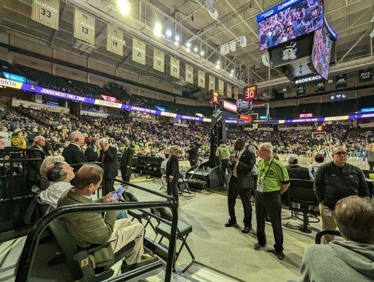 Absolutely no more court stormings after what happened to Duke's Kyle Filipowski. Georgia Tech at Wake Forest. Tuesday, March 5, 2024.