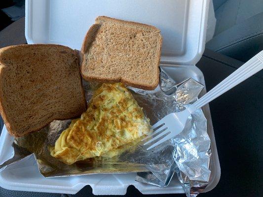 Scrambled eggs with whole wheat toast lolll so pathetic they didn't even butter the toast go across the street to park deli