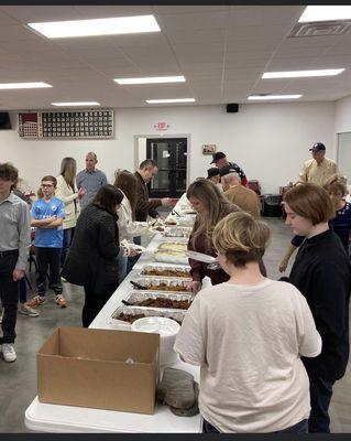 Our VFW Post 7630, awards dinner for the winners of our Patriots Pen and Voice of Democracy contests and their families. Everyone loved it!