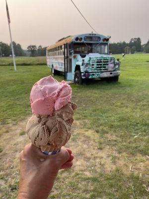 Bubblegum and coffee brandy cookie dough custard