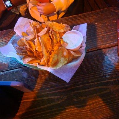 Basket of Chips with Ranch