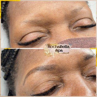 Eyebrow tinting before and after