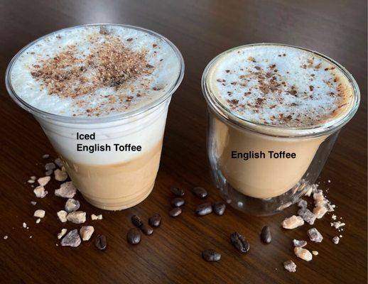 English Toffee Latte - coffee with creamy caramel undertones, and orich butterscotch flavors.