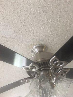 Clear water damage on the ceiling