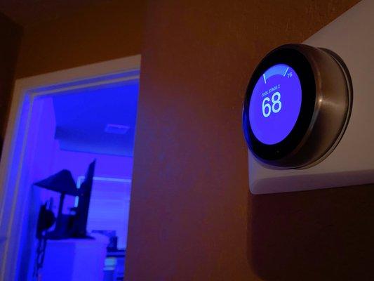 We offer a Google Nest thermostat option for all of our customers. Use your phone to control your environment from the comfort of your bed!