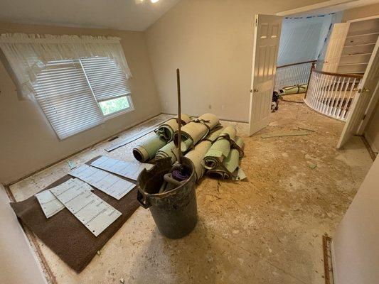 Upstairs Master Bedroom & Catwalk Transformation - #1 White Oak with Duraseal Golden Pecan Stain