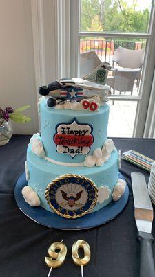 That's his A-7 Corsair on that cake!