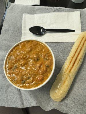 Tomato Bisque and hot breadstick