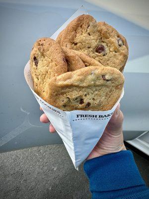 Delicious, warm fresh baked cookies!!  Cookie Sleeve - $17