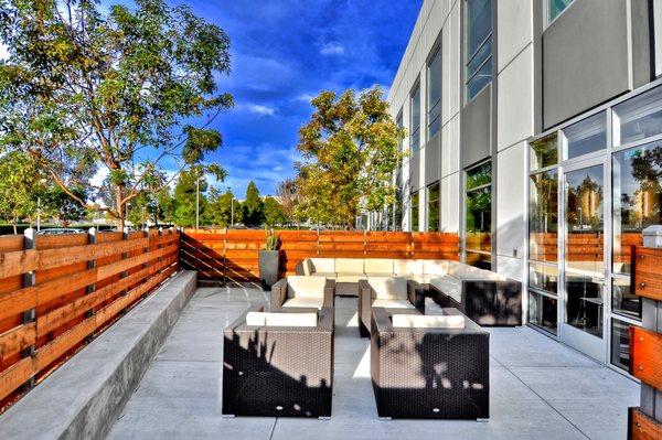 Outdoor space and fresh air to promote productivity at 2860 Michelle in Irvine.