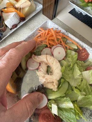 Exhibit A - What Air Culinaire tried to pass off as a $68.85 entree lobster salad (hand for scale).