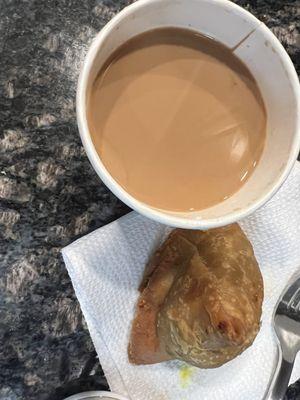 Masala chai and samosa