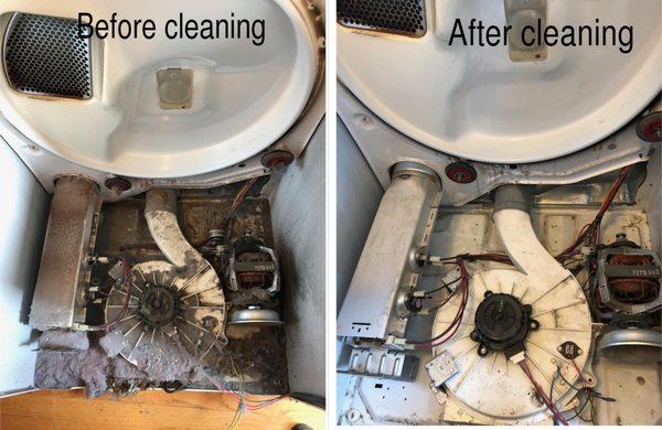 Dryer repair before and after