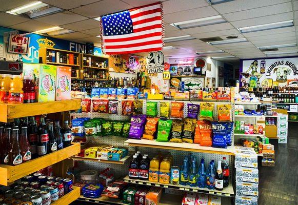 Nice snack selection.  Lots of color in this store.