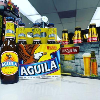 A taste of Latin America!  Cerveza Aguila & Cusqueña are in stock!