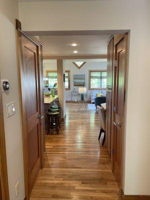 Gleaming refinished floors.