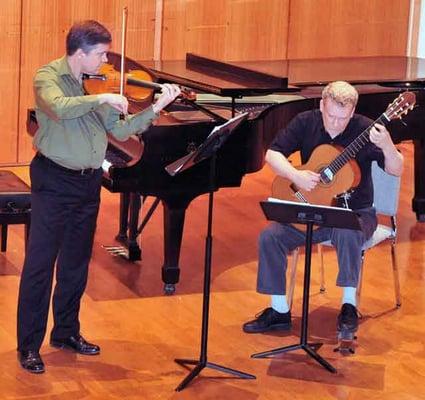 Performing at Rock Hall, Temple University, Philadelphia, with violinist Eric Lawson