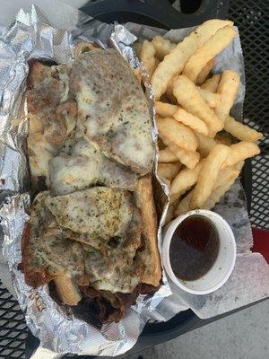 Italian Beef Sandwich with cheese