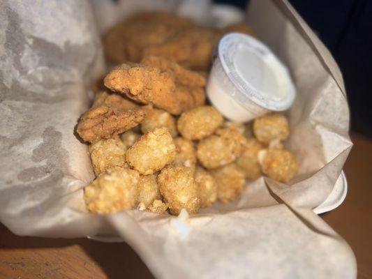 Chicken tenders and tots