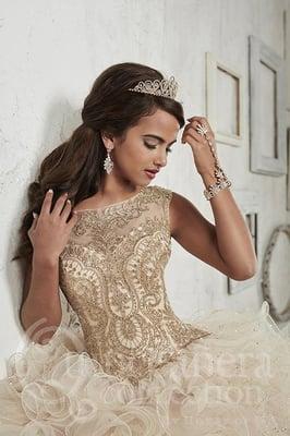 illusion neckline quince gown.