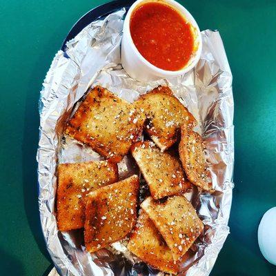 Fried or toasted raviolis,  delicious