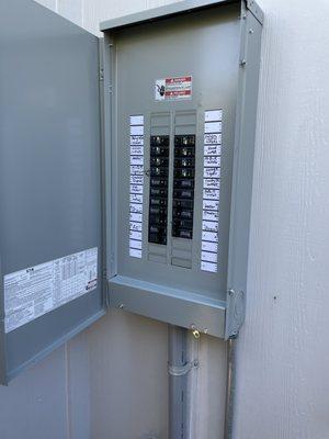 Install outdoor electrical panel with AFCI.