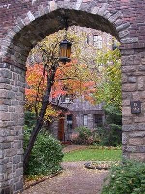 Entrance to one of the buildings