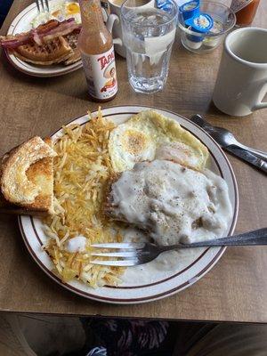 Heart attack enduring breakfast - gravy need some spice