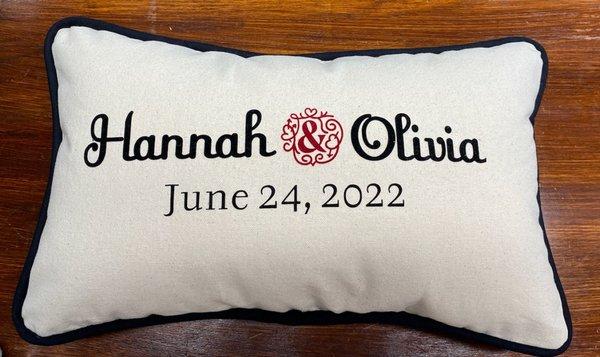 The Village Studio in North Andover offers custom pillows for any occasion.