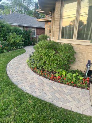 New pavers with plantings