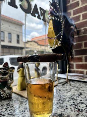 Cigar and beer