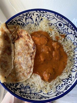 This is ~1/2 the rice and chicken tikka masala that came in my order. Absolutely delicious!