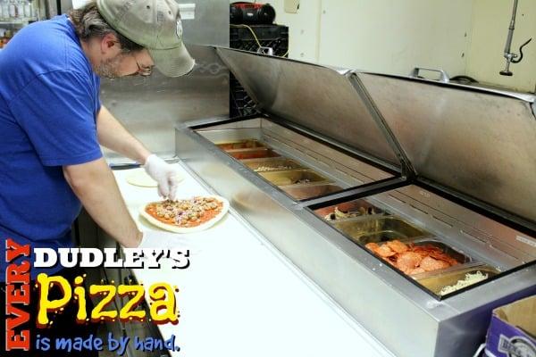 Every Dudley's Pizza is Handmade!