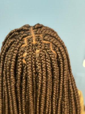 Box braids done at the braiding salon