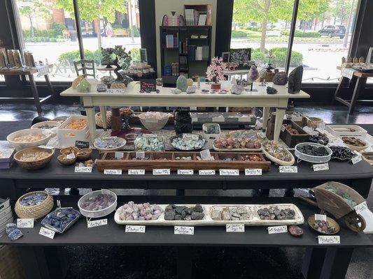 We have so many crystals/stones/minerals! Come check them out!