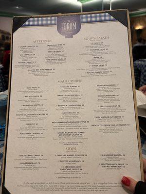 the menu