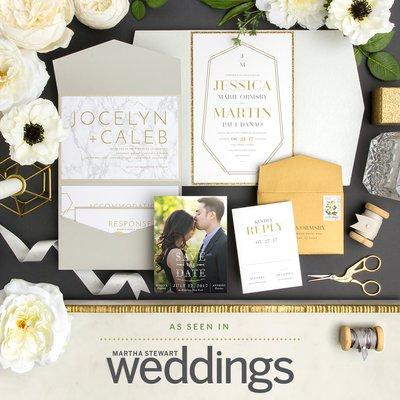 We are an envelopments dealer | Our co-ad as seen in Martha Stewart Wedding