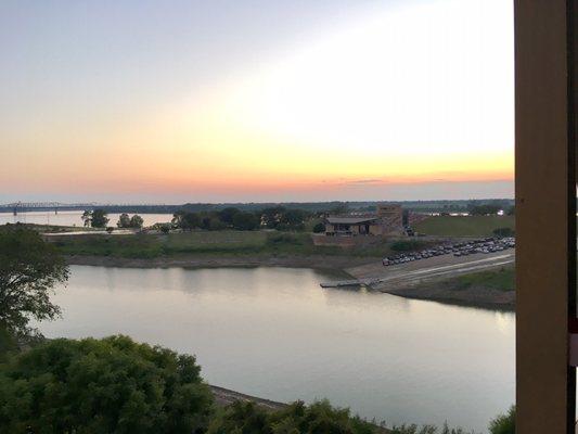 View from walking over the bridge of the amphitheater