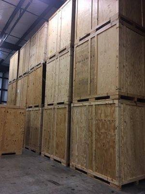 Crate system for storage in our warehouse.